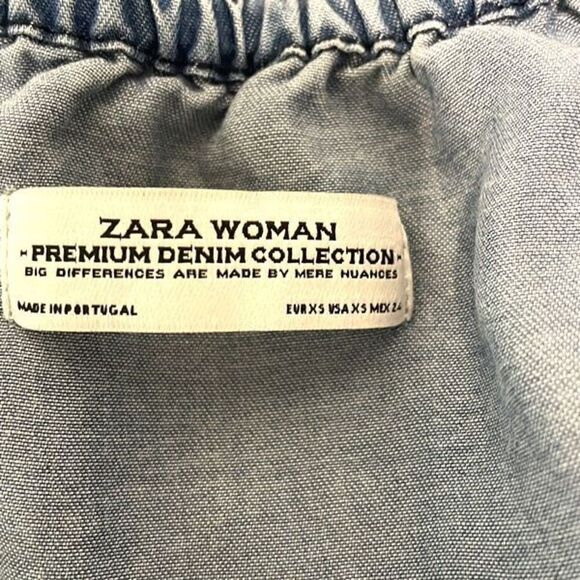 Zara Premium Denim Collection Ruffle 3/4 Sleeve Size XS - Picture 4 of 6